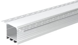 OPTONICA АЛУМИНИЕВ ПРОФИЛ ЗА LED ЛЕНТА СРЕБРИСТО ТЯЛО/БЯЛ КАПАК L=2m 71.5x35mm (5123)