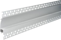 OPTONICA АЛУМИНИЕВ ПРОФИЛ ЗА ЛЕД ЛЕНТА СРЕБРИСТО ТЯЛО/БЯЛ КАПАК L=2m 98x19mm (5128)