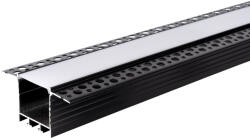 OPTONICA АЛУМИНИЕВ ПРОФИЛ ЗА ЛЕД ЛЕНТА ЧЕРНО ТЯЛО/БЯЛ КАПАК L=2m 71.5x35mm (5125)