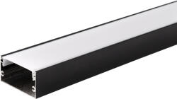 OPTONICA АЛУМИНИЕВ ПРОФИЛ ЗА LED ЛЕНТА ЧЕРНО ТЯЛО/БЯЛ КАПАК L=2m 40x20mm (5122)
