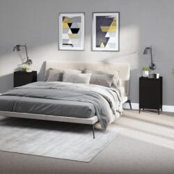 vidaXL Noptiere, 2 buc, negru, 40x35x70 cm, lemn prelucrat (819647)