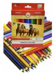 KOH-I-NOOR Creioane Colorate Triunghiulare Jumbo Koh-I-Noor Triocolor, 36 Culori (KH-K3145-36)