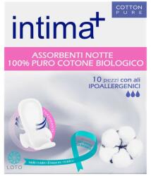 Intima Plus Absorbante Hipoalergenice Intima Plus, 100 % Bumbac, Noapte, 10 Bucati