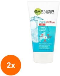 Garnier Skin Naturals Set 2 x Gel de Curatare 3 in 1 Pure Active Garnier Skin Naturals 150 ml