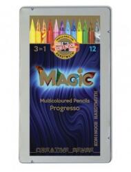 KOH-I-NOOR Creioane Colorate fara Lemn, Magic, 12 Culori (KH-K8772-12-4PL)