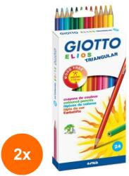 GIOTTO Set 2 x Creioane Colorate Elios Giotto, 24 Bucati (CUL-2xFL0275900)