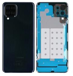 tel-szalk-1929703870 Samsung Galaxy M32 fekete Akkufedél hátlap - kamera lencse burkolati elem ragasztóval (tel-szalk-1929703870)