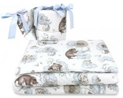  Baby Shop 3 részes ágynemű garnitúra - Felhőn alvó állatok kék