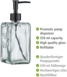 WENKO Distribuitor de sapun lichid PURE, sticla transparenta, 550 ml, Wenko (24714100)