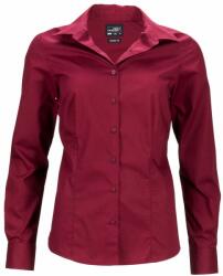 James & Nicholson (Daiber) Női hosszú ujjú ing JN641 - Borvörös | 2XL (1-JN641-1748263)