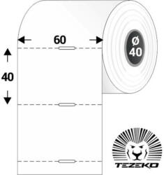 Tezeko Polccímke 60 mm * 40 mm-es, perforált, termál, vezérlőlyukkal (1000 db/tekercs) (T0600004000-003)