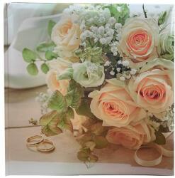 P&O Esküvői fotósarkos fényképalbum - 29x29 cm - rózsás /karikagyűrűs (BBT292930-231-232ROZSACSOKOR)