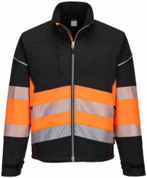 Portwest PW375 láthatósági softshell kabát fekete-narancs (PW375BKOXXL)