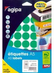 Agipa Etichete rotunde 24mm Agipa A5 verde