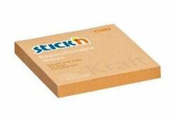 Stick`n by Hopax Blocnotes autoadeziv, 76x76 mm, 100 de coli, STICK N "Kraft Notes", maro, 100 de coli