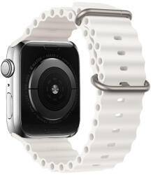 Apple Watch 42/44/45/49 mm Szilikon óraszíj design 1 fehér