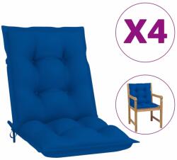vidaXL Perne scaun cu spătar mic 4 buc. , albastru, 100x50x7 cm, textil (314309)
