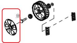 RURIS Ornament, capac roata RURIS PSRX16-10, pentru masina de tuns iarba Ruris RX16, Zimbru 888, Zimbru 889, Atlet 800, DAC 9400 (PSRX16-10)