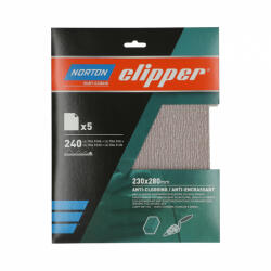 Norton Clipper A275 No-fil® csiszolópapír 230x280mm P240, 5 db/csomag (CT218242) - praktikuskft