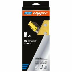 Norton Clipper G131F csiszolóív 115x280mm 14 lyukas P40, 5 db/csomag (CT231047) - praktikuskft