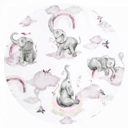 Baby Shop ágynemű huzat 90*120cm - szivárványos elefánt rózsaszín - babyshopkaposvar