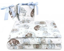 Baby Shop 3 részes ágynemű garnitúra - Felhőn alvó állatok kék - babyshopkaposvar