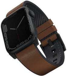 Uniq Straden Strap Apple Watch 45mm / 44mm / 42mm hibrid bőr szíj - barna