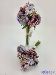  Ranunculus vegyes csokor 28 cm - Pasztel Lilás mix