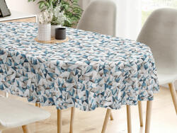 Goldea loneta dekoratív asztalterítő - kék színű alakzatok - ovális 140 x 220 cm