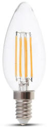 V-TAC Bec LED 6W cu Filament E14, Transparent, Lumânare, 2700K (41796-)