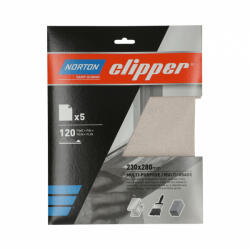 Norton Clipper A213 univerzális csiszolópapír 230x280mm P120, 5 db/csomag (CT218245) - mayerszerszam