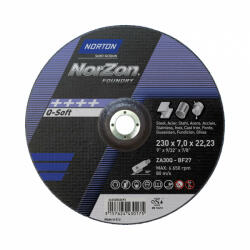 Norton Norzon III Foundry Tisztítókorong 230x7, 0x22, 23mm ZA30Q, 25 db/csomag (CT132693)