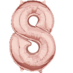 Balloons4party Balon folie cifra 8 rose gold 87 cm