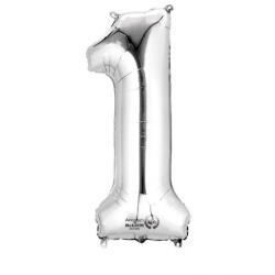 Grabo Balon folie cifra 1 argintiu 100 cm