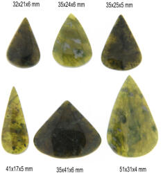  Cabochon din Vesuvianit Natural - Picatura 32-51 x 17-41 x 4-6 mm - 1 Buc