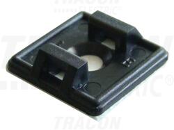 Tracon Öntapadós/csavarozható, 2oldalt fűzhető kötegelő talp, fekete 18, 7×18, 7mm, d=4, 4mm, PA6.6 (TALP191-2)