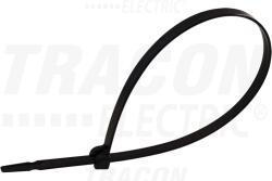 Tracon UV-álló fémnyelves kábelkötegelő, fekete 200×2, 4mm, D=2-50mm, PA6.6 (TU200)