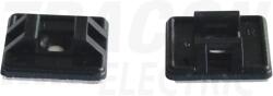 Tracon Öntapadós/csavarozható, 2oldalt fűzhető kötegelő talp, fekete 26, 5×26, 5mm, d=4, 3mm, PA6.6 (TALP271-2)