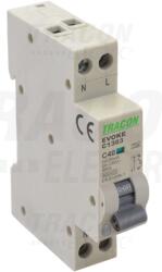 TRACON Kombinált védőkapcsoló, elektronikus, 2P, 1 modul, C kar. C13, 30mA, 6kA, AC, (EVOKEC1303)