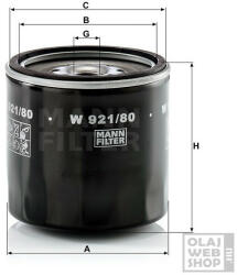  Mann-Filter olajszűrő W921/80