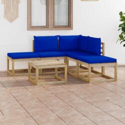 vidaXL Set mobilier de grădină cu perne albastre, 6 piese (3065243)