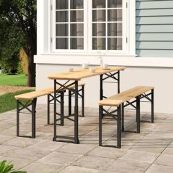 vidaXL Masă pliabilă pentru bere 170x50x75/105 cm, lemn masiv de brad (363114)