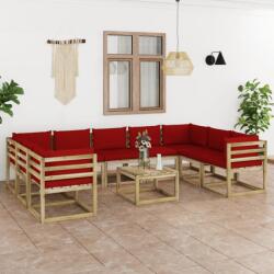 vidaXL Set mobilier de grădină cu perne, 10 piese, lemn pin tratat (3065224) - vidaxl