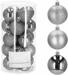 SPRINGOS Karácsonyfa gömbök 4 cm 20 db - ezüst (CA0095)