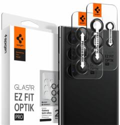 Spigen Ez Fit Optik Samsung Galaxy S23 Ultra Tempered kamera lencse fólia felhelyező kerettel, fekete (2db)