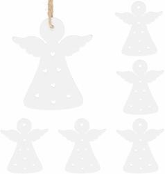 SPRINGOS Karácsonyi dísz "angyal" 6 db - fehér fa (CA0767)