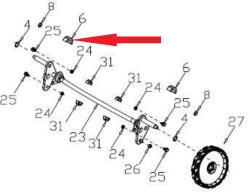 RURIS Bucsa RURIS PSRX311S-5-6, pentru masina de tuns gazonul Ruris RX311S (PSRX311S-5-6)