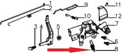 RURIS Arc acceleratie RURIS PSRX311S-12-8, pentru masina de tuns gazonul Ruris RX311S (PSRX311S-12-8)