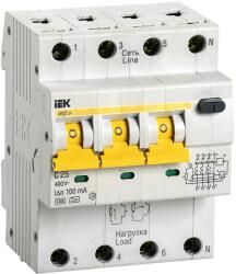 IEK Tetrapolara cu protectie diferentiala RCBO AVDT 34 C25 100mA 6kA (MAD22-6-025-C-100)