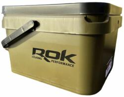 ROK Fishing Rok Square Bait Bucket szögletes csalis vödör fedél + belső tálca zöld 17 literes (ROK030566)